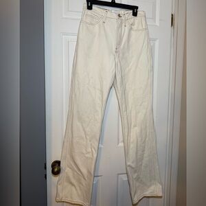 Frame Woman’s Le Italien Ivory ‘Blanc’ Jeans Sz 29 Flare High Rise Contrast